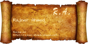 Rajner Ahmed névjegykártya